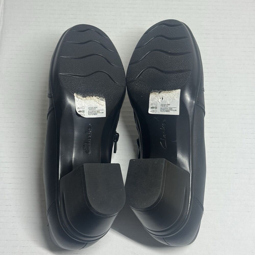 Clarks Size 8.5 M Black Emslie Warren Side Zip Loafer Bootie Witchy Preppy - Picture 9 of 13